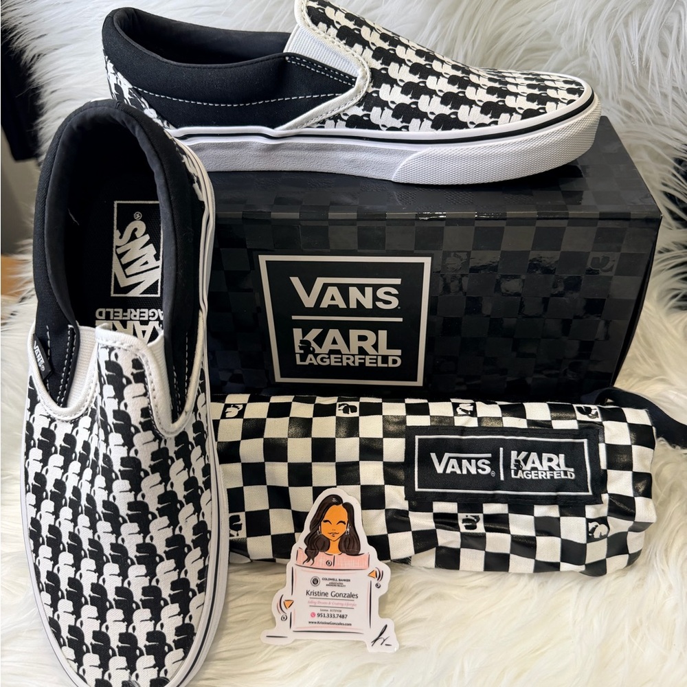 Vans x Karl Lagerfeld Monochrome Slip-Ons